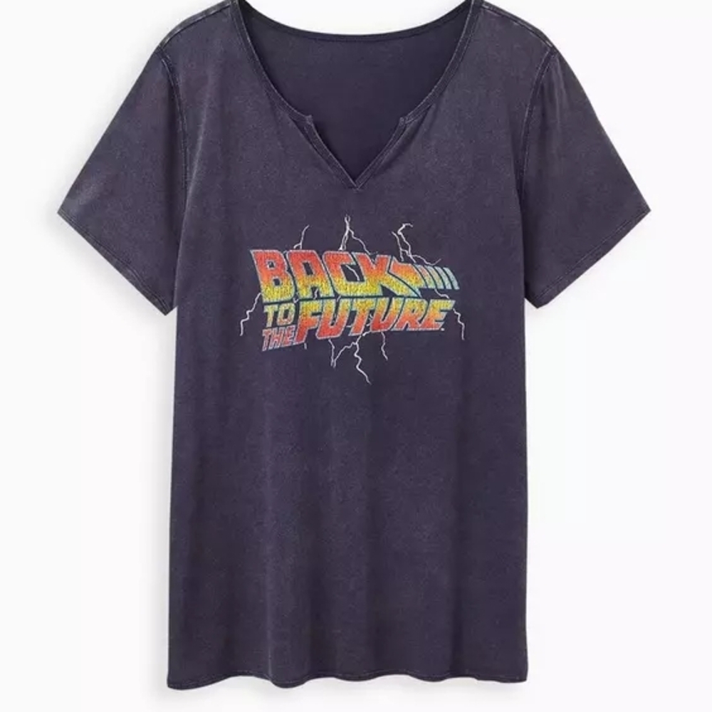Universal Back To The Future Notched Mineral Wash Top